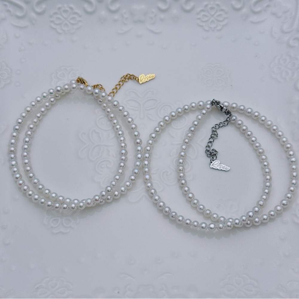 New Handmade White 4-5mm Freshwater Baby Pearl Pearl Necklace 18" Tarnish Free